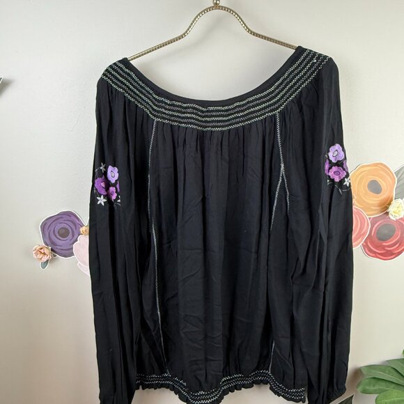 Nine West Boho Floral Blouse - Size - Large - Picture 2 of 5